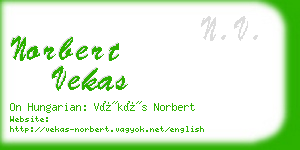 norbert vekas business card